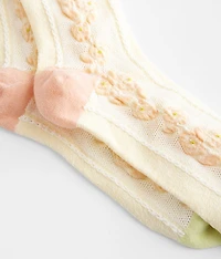 Metallic Floral Socks