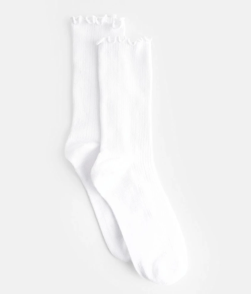 Ribbed Ruffle Socks