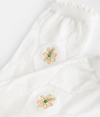 Floral Embroidered Socks