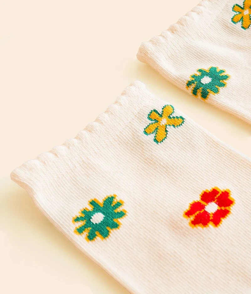 Floral Ruffle Boot Socks