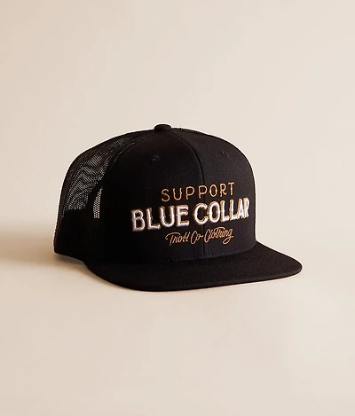 Support Blue Collar Trucker Hat