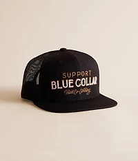 Support Blue Collar Trucker Hat