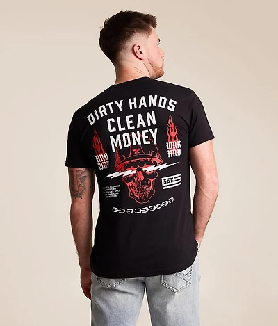 Dirty Hands Clean Money Firebolt T-Shirt