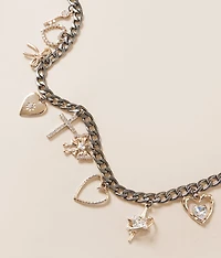 Mixed Metal Charm Necklace