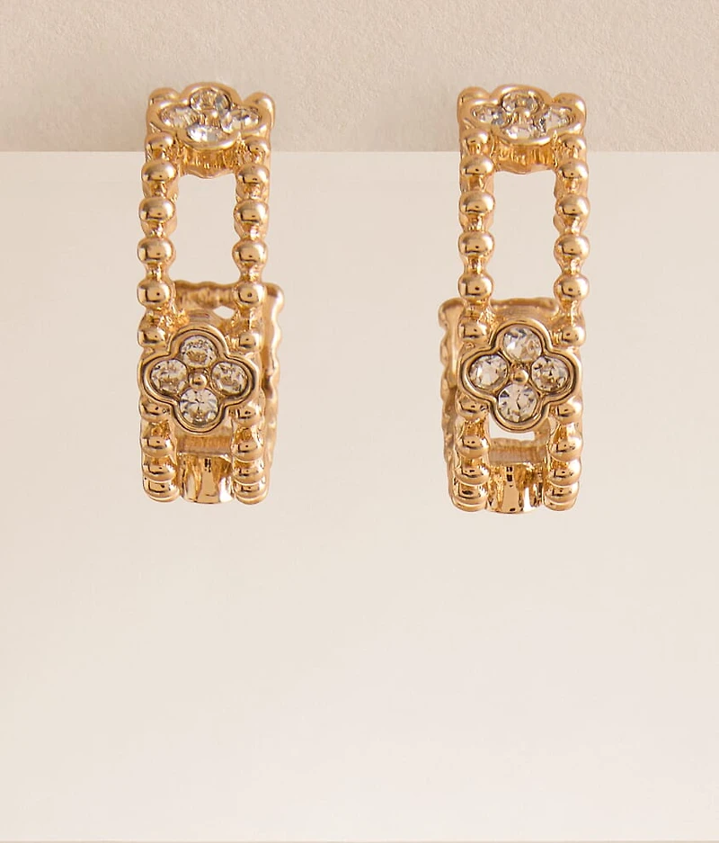 Glitz Clover Hoop Earring