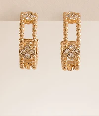 Glitz Clover Hoop Earring