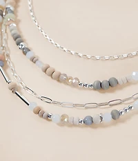 Mixed Chain & Bead Tiered Necklace