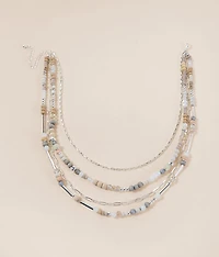 Mixed Chain & Bead Tiered Necklace