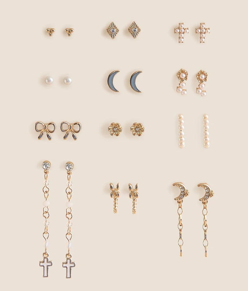 12 Pack Glam Earring Set
