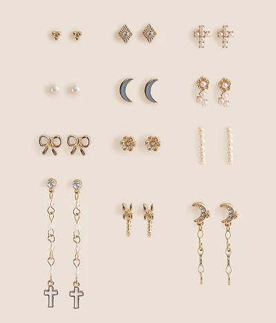 12 Pack Glam Earring Set