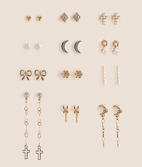 12 Pack Glam Earring Set