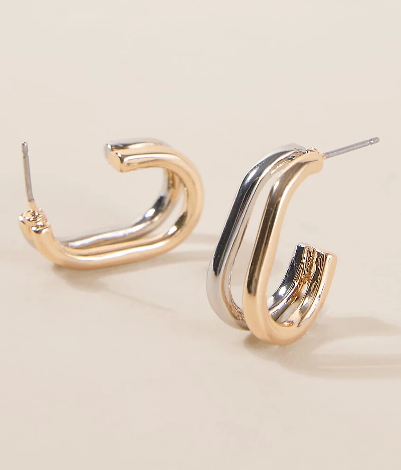 Two Tone Hoop Earring