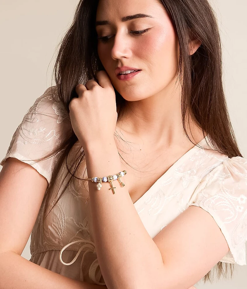 Double Cross Charm Bracelet