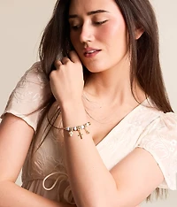 Double Cross Charm Bracelet