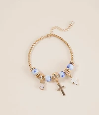 Double Cross Charm Bracelet