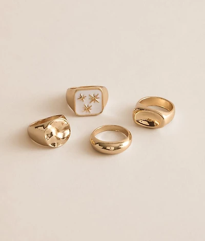 4 Pack Statement Ring Set