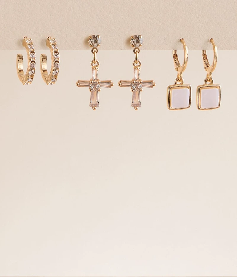 3 Pack Glitz Earring Set