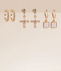 3 Pack Glitz Earring Set
