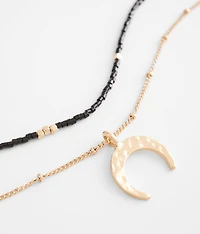 Crescent Charm Tiered Necklace