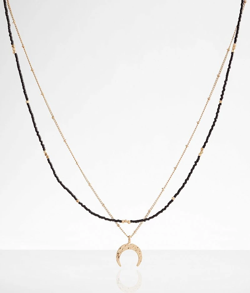 Crescent Charm Tiered Necklace