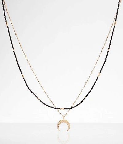 Crescent Charm Tiered Necklace