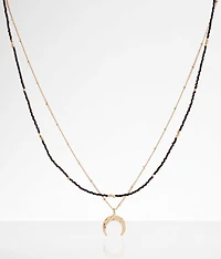 Crescent Charm Tiered Necklace