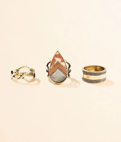 3 Pack Chunky Ring Set