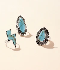 3 Pack Western Ring Set