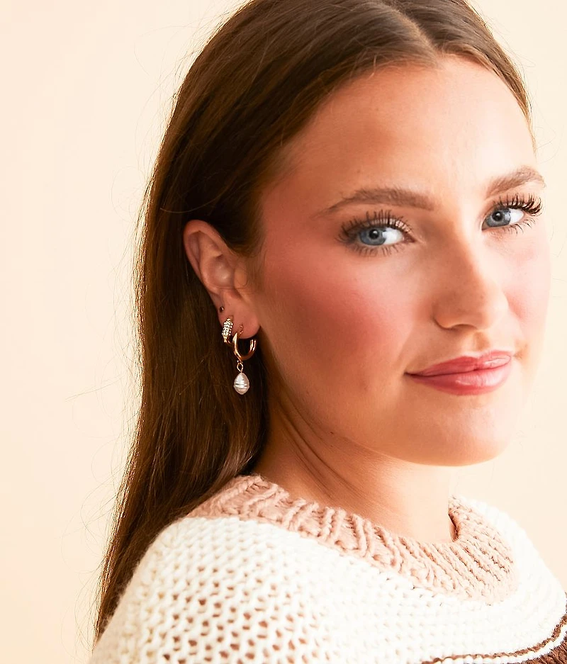 3 Pack Mixed Hoop Earring Set