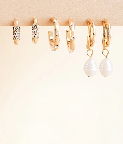 3 Pack Mixed Hoop Earring Set