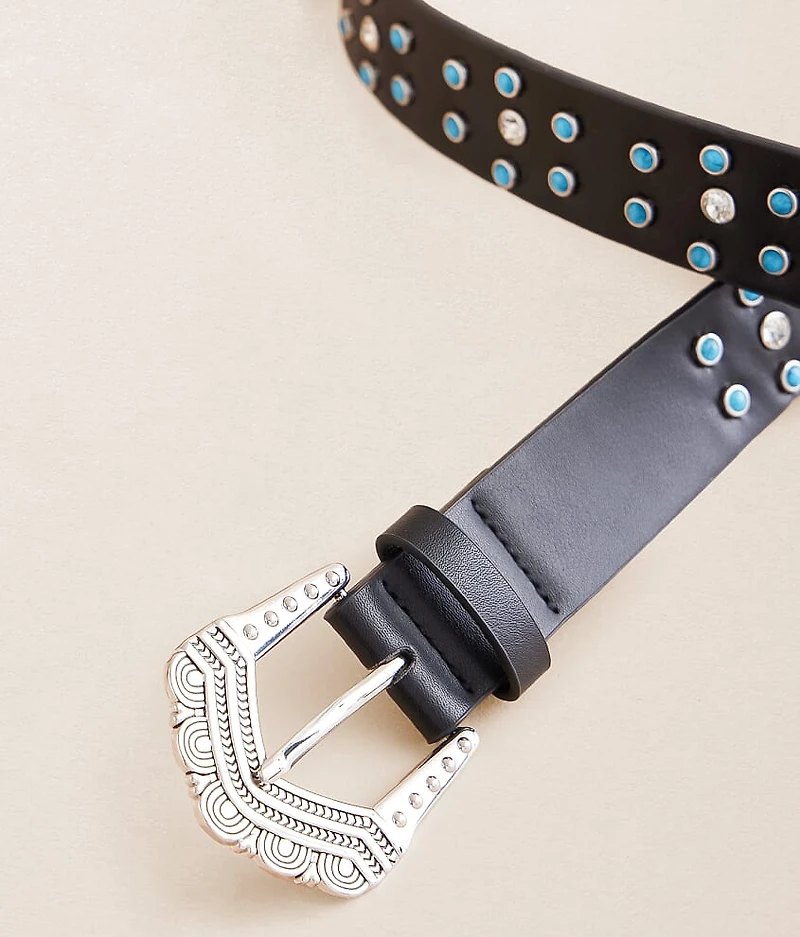 Glitz Turquoise Western Belt