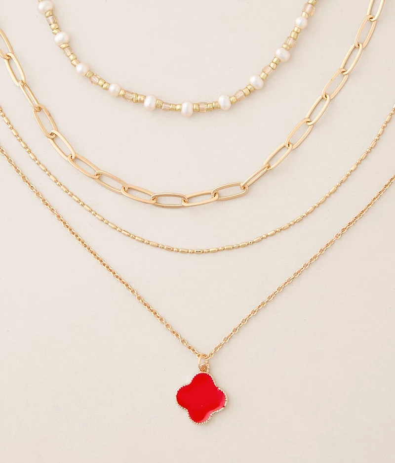 3 Pack Clover Necklace Set