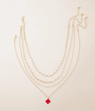 3 Pack Clover Necklace Set