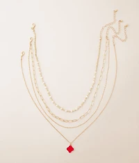 3 Pack Clover Necklace Set