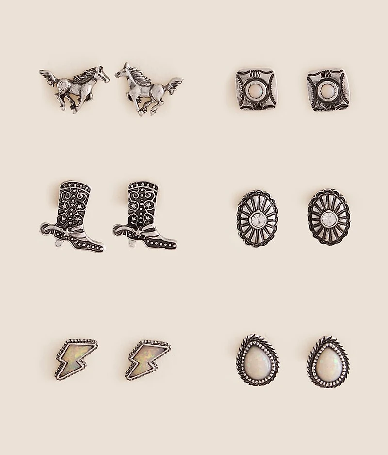 6 Pack Western Earring Set