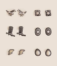 6 Pack Western Earring Set