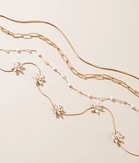 2 Pack Floral Glitz Necklace Set