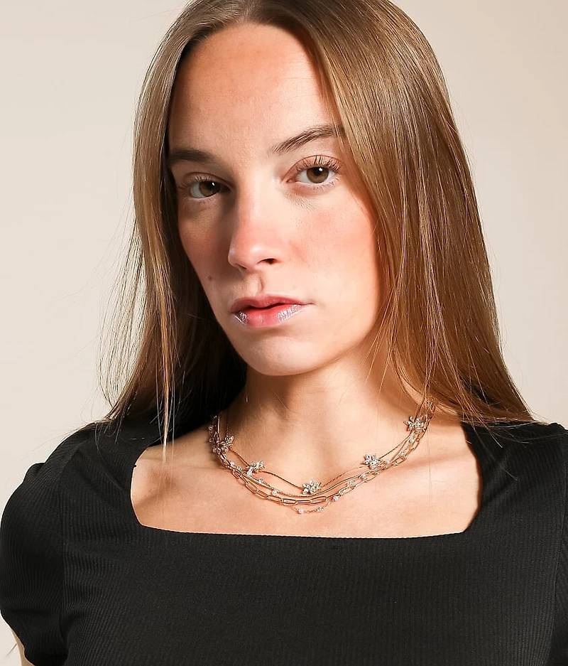 2 Pack Floral Glitz Necklace Set