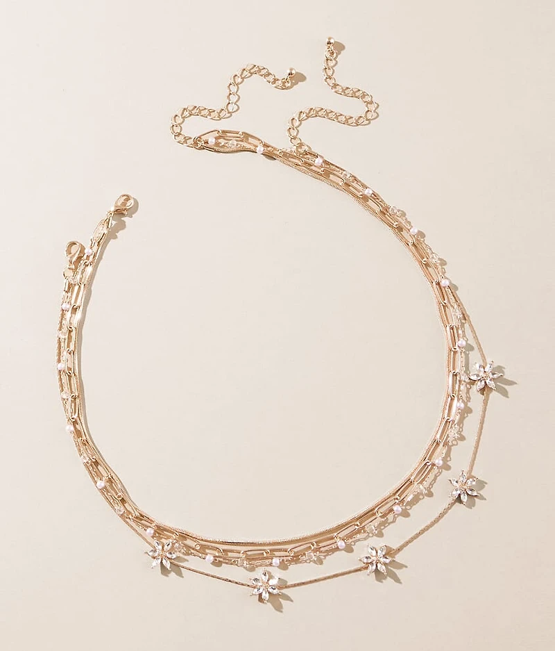 2 Pack Floral Glitz Necklace Set