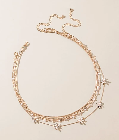 2 Pack Floral Glitz Necklace Set