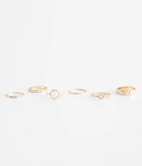 6 Pack Stone Ring Set