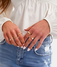 6 Pack Stone Ring Set