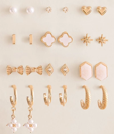 12 Pack Stud Earring Set