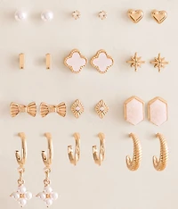 12 Pack Stud Earring Set