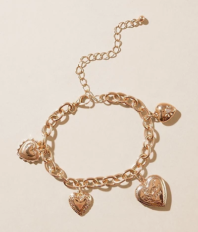 Heart Locket Charm Bracelet