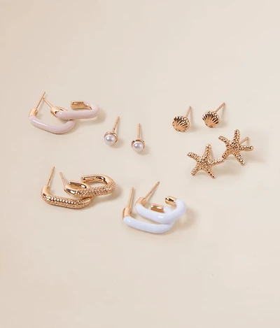 6 Pack Sea Stud Earring Set