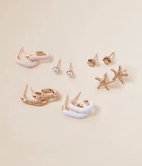 6 Pack Sea Stud Earring Set