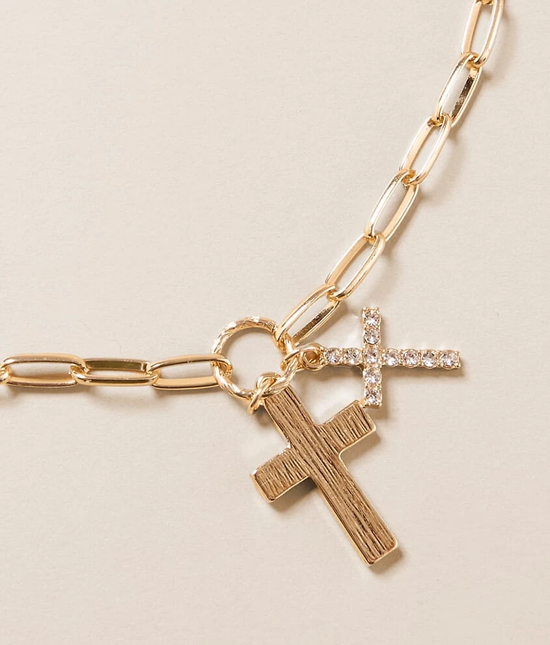 Double Cross Necklace