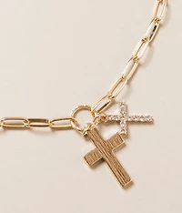 Double Cross Necklace