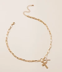 Double Cross Necklace